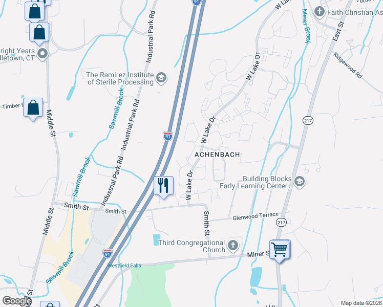 map of restaurants, bars, coffee shops, grocery stores, and more near 114 Carriage Crossing Lane in Middletown