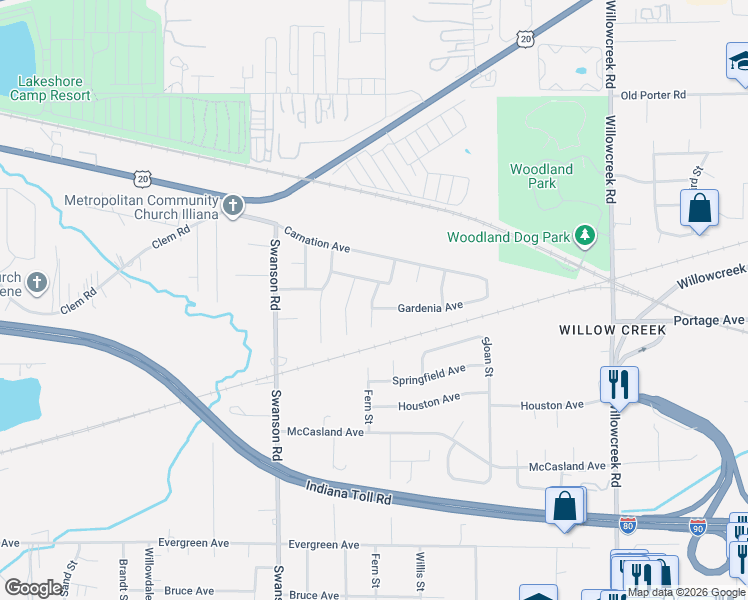 map of restaurants, bars, coffee shops, grocery stores, and more near 2239 Hibiscus St in Portage