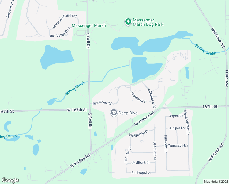 map of restaurants, bars, coffee shops, grocery stores, and more near 12433 Mackinac Road in Homer Glen