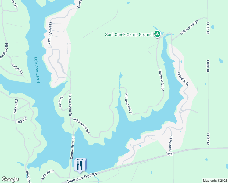 map of restaurants, bars, coffee shops, grocery stores, and more near 210 Hillcrest Ridge in Montezuma