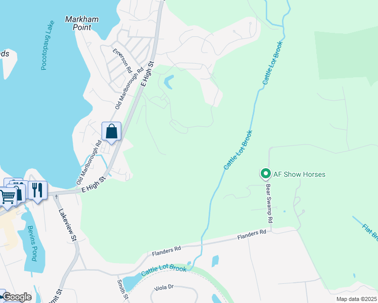 map of restaurants, bars, coffee shops, grocery stores, and more near 801 Lake Vista Drive in East Hampton