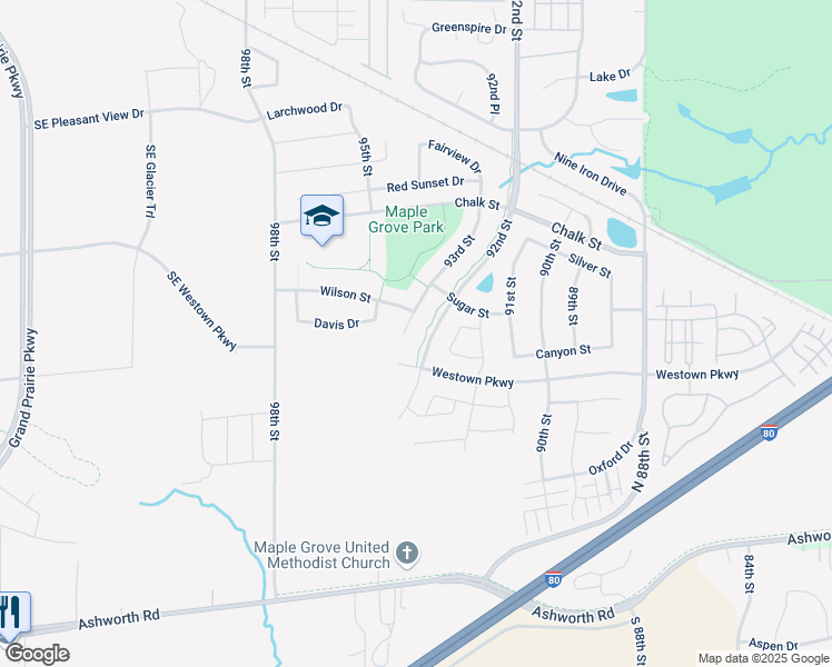 map of restaurants, bars, coffee shops, grocery stores, and more near 1339 93rd Street in West Des Moines