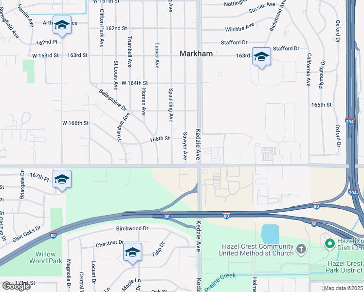 map of restaurants, bars, coffee shops, grocery stores, and more near 16608 Sawyer Avenue in Markham