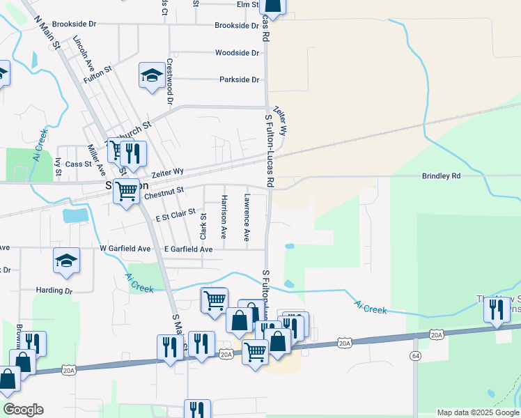 map of restaurants, bars, coffee shops, grocery stores, and more near 114 Hallett Avenue in Swanton