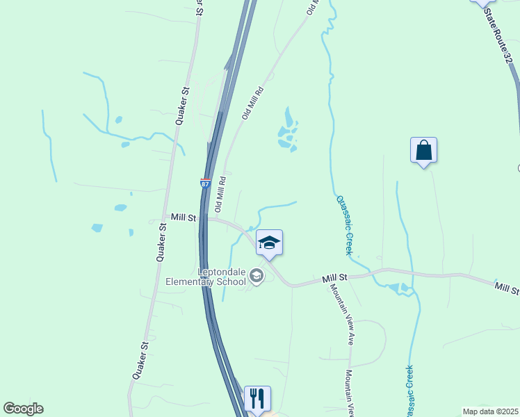 map of restaurants, bars, coffee shops, grocery stores, and more near 4 Mystic Ln in Wallkill