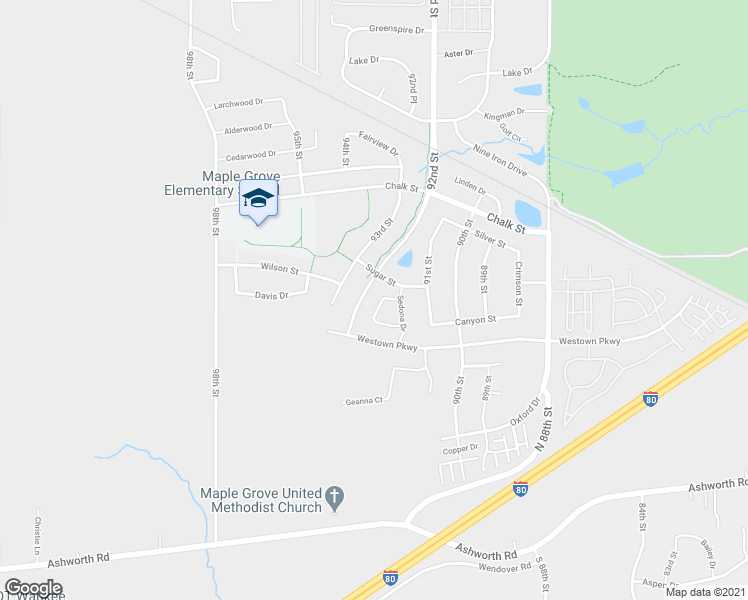 map of restaurants, bars, coffee shops, grocery stores, and more near 9170 Canyon Street in West Des Moines