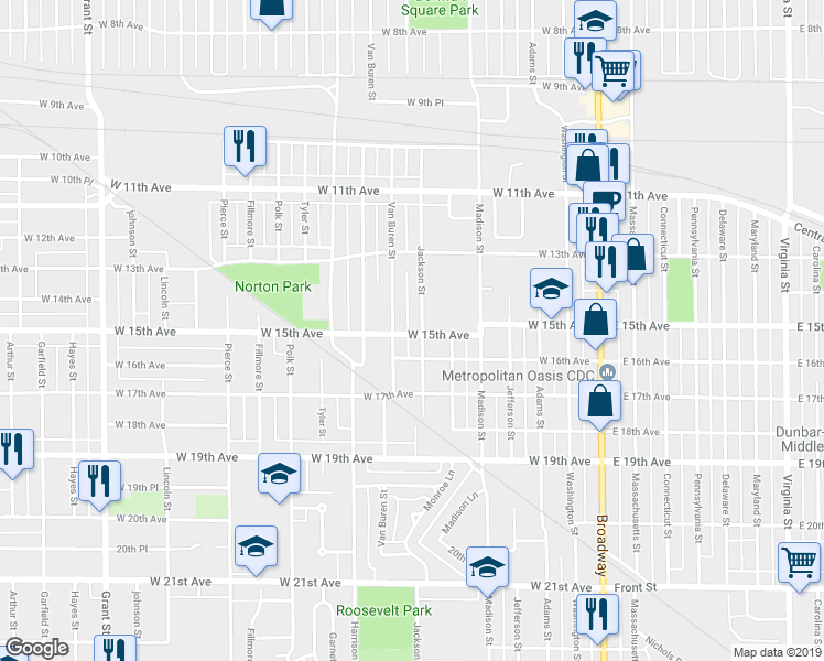 map of restaurants, bars, coffee shops, grocery stores, and more near 608 West 15th Avenue in Gary