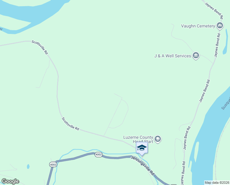 map of restaurants, bars, coffee shops, grocery stores, and more near 246 Russell Road in Mehoopany