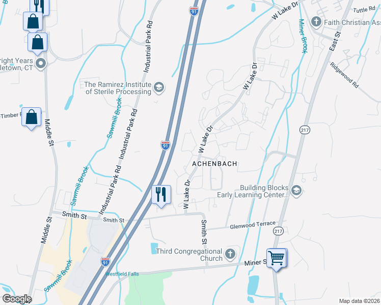map of restaurants, bars, coffee shops, grocery stores, and more near 114 Carriage Crossing Lane in Middletown