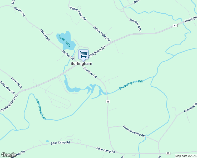map of restaurants, bars, coffee shops, grocery stores, and more near 50 Hamilton Road in Pine Bush