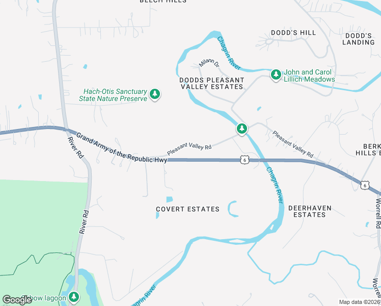 map of restaurants, bars, coffee shops, grocery stores, and more near 37611 Pleasant Valley Road in Willoughby Hills