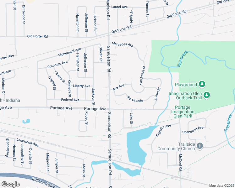 map of restaurants, bars, coffee shops, grocery stores, and more near Ava Ave in Portage