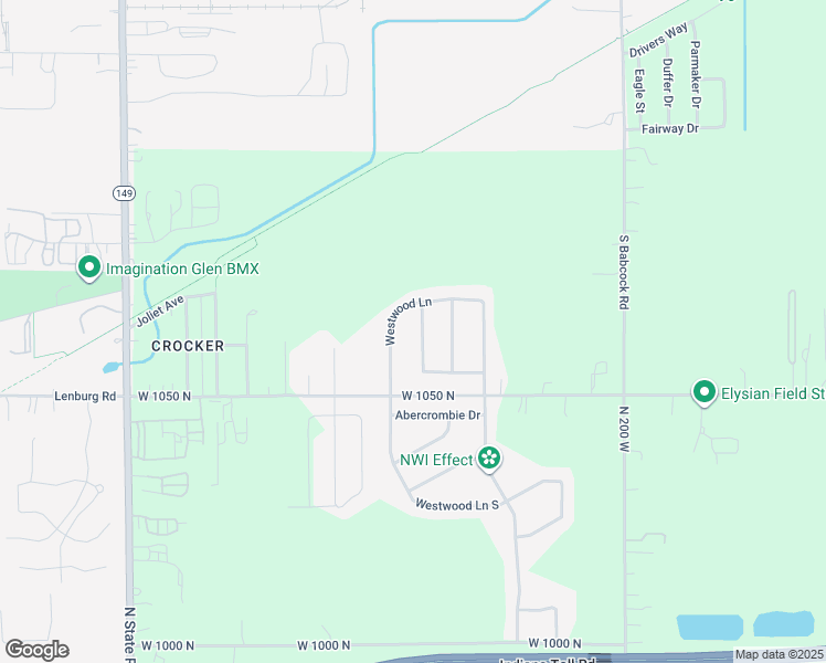 map of restaurants, bars, coffee shops, grocery stores, and more near Westwood Lane in Chesterton