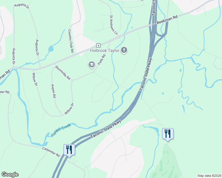 map of restaurants, bars, coffee shops, grocery stores, and more near 42 Stormville Road in Hopewell Junction