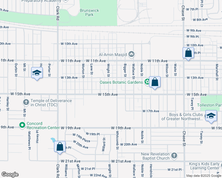 map of restaurants, bars, coffee shops, grocery stores, and more near 1328 Whitcomb St in Gary