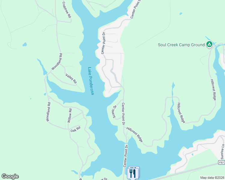 map of restaurants, bars, coffee shops, grocery stores, and more near 257-277 Center Point Dr in Montezuma