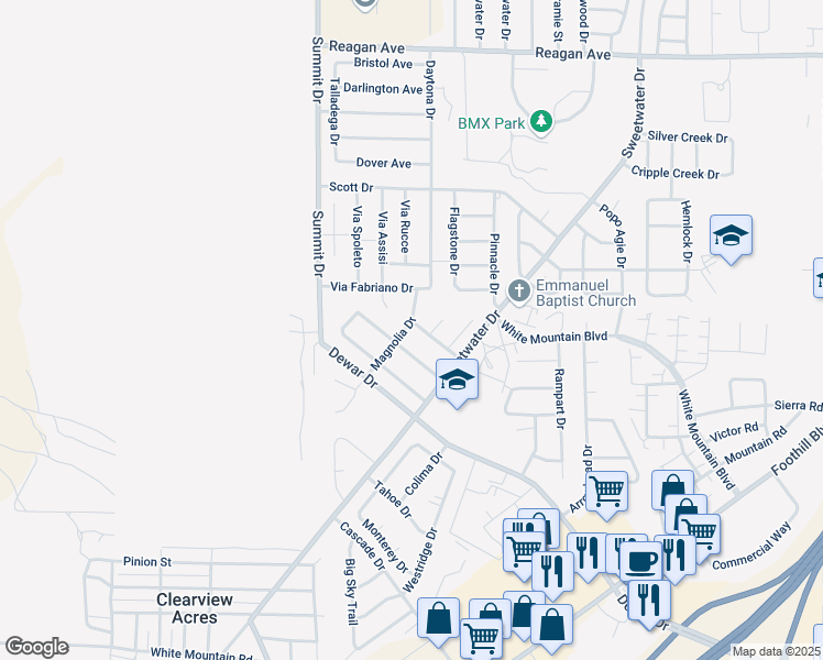 map of restaurants, bars, coffee shops, grocery stores, and more near 3221 Magnolia Dr in Rock Springs