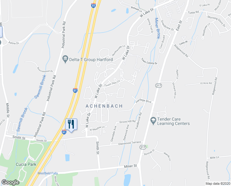 map of restaurants, bars, coffee shops, grocery stores, and more near 16 Inverness Lane in Middletown