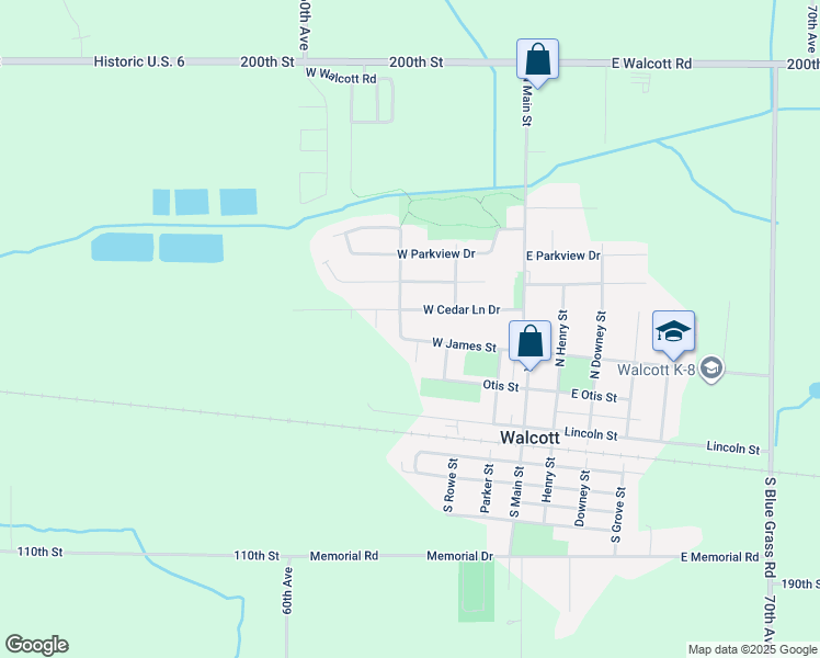 map of restaurants, bars, coffee shops, grocery stores, and more near 349 West Cedar Lane Drive in Walcott