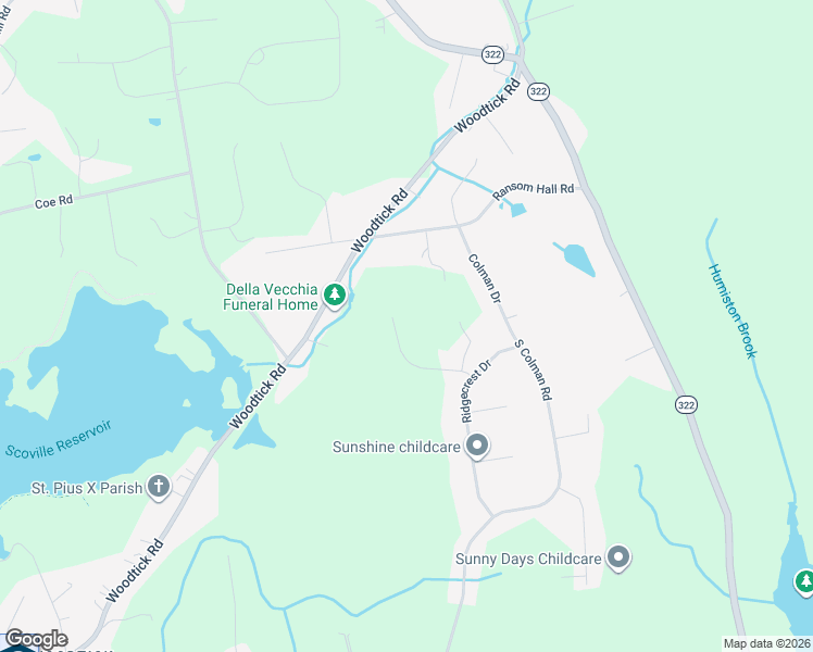 map of restaurants, bars, coffee shops, grocery stores, and more near 26 Bergen Lane in Wolcott