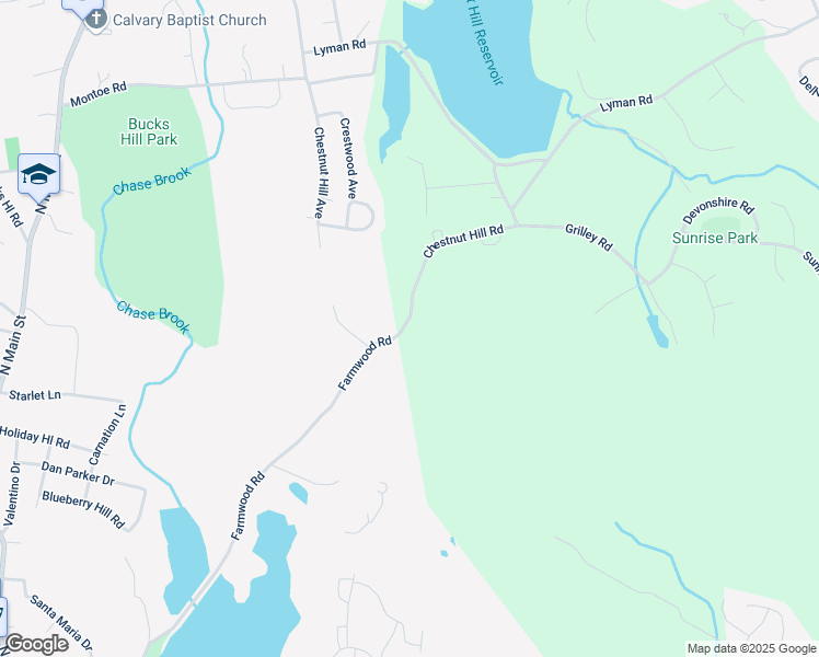 map of restaurants, bars, coffee shops, grocery stores, and more near 30 Chestnut Hill Road in Wolcott