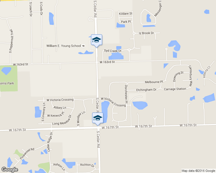 map of restaurants, bars, coffee shops, grocery stores, and more near 16412 Newcastle Way in Lockport
