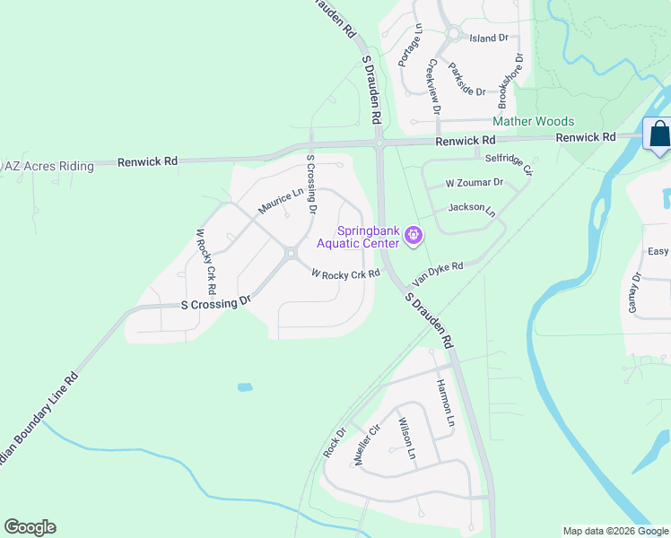 map of restaurants, bars, coffee shops, grocery stores, and more near 25428 West Rocky Creek Road in Plainfield