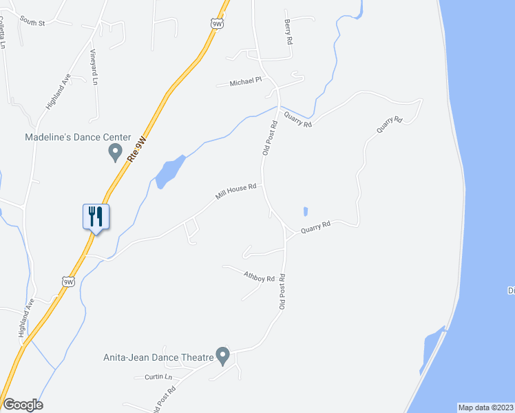 map of restaurants, bars, coffee shops, grocery stores, and more near 301 Old Post Road in Marlboro