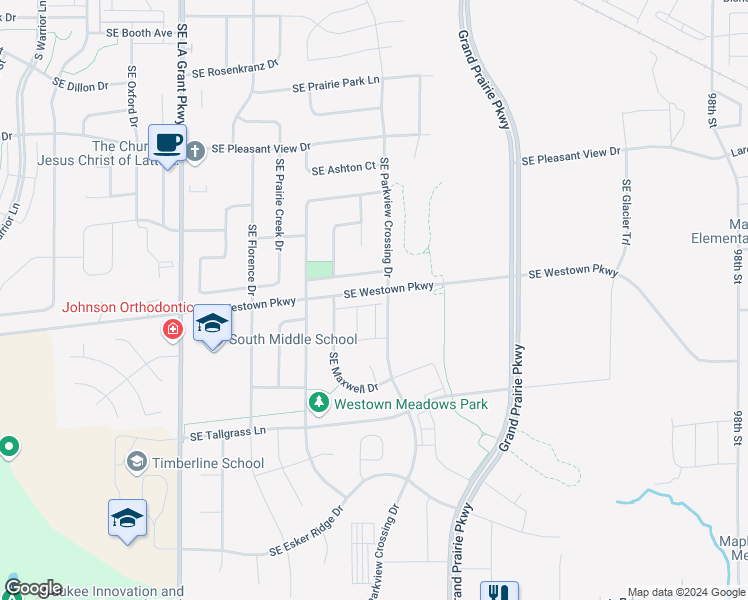 map of restaurants, bars, coffee shops, grocery stores, and more near 740 Southeast Westown Parkway in Waukee