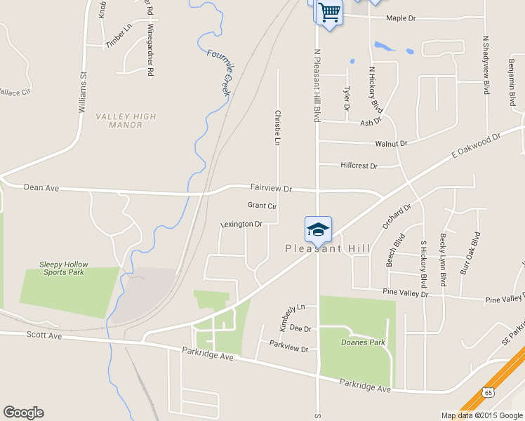 map of restaurants, bars, coffee shops, grocery stores, and more near 4605 Grant Circle in Pleasant Hill