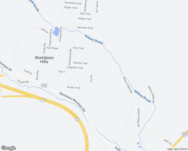 map of restaurants, bars, coffee shops, grocery stores, and more near 19 Trail 1 in Wurtsboro