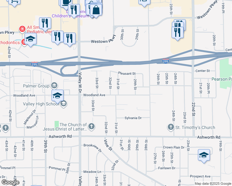 map of restaurants, bars, coffee shops, grocery stores, and more near 1200 31st St in West Des Moines