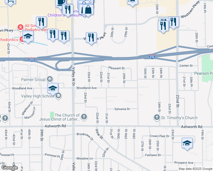 map of restaurants, bars, coffee shops, grocery stores, and more near 1200 31st Street in West Des Moines