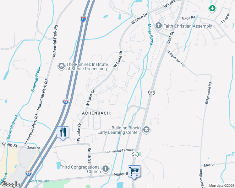 map of restaurants, bars, coffee shops, grocery stores, and more near 47 Inverness Lane in Middletown