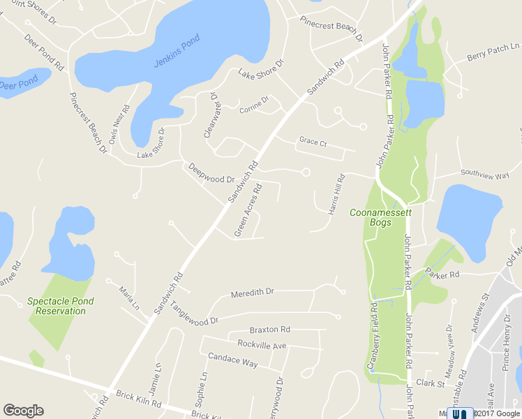 map of restaurants, bars, coffee shops, grocery stores, and more near 21 Pine Hollow Road in Falmouth