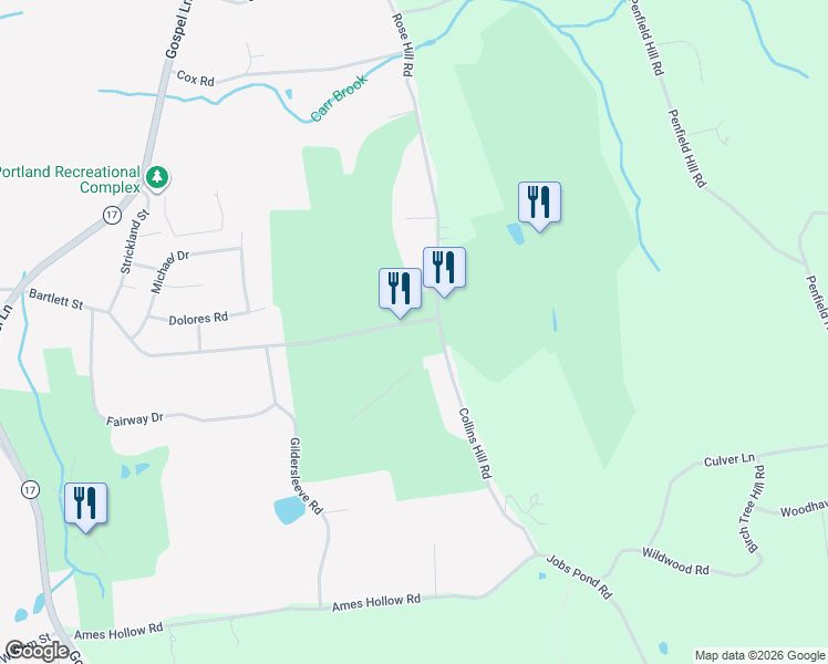 map of restaurants, bars, coffee shops, grocery stores, and more near 171 Bartlett Street in Portland