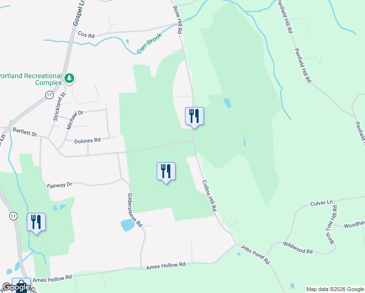 map of restaurants, bars, coffee shops, grocery stores, and more near 171 Bartlett Street in Portland