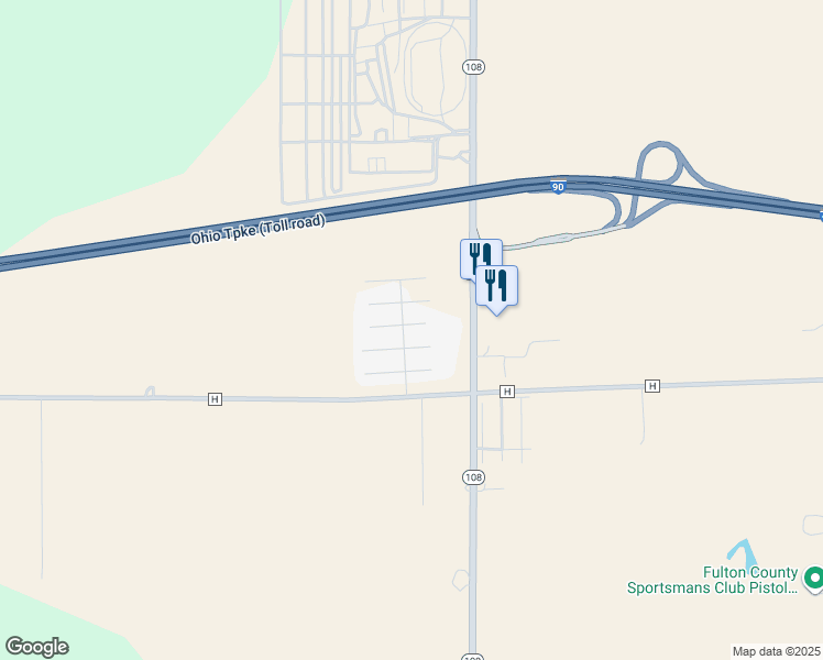 map of restaurants, bars, coffee shops, grocery stores, and more near 14900 County Road H in Wauseon