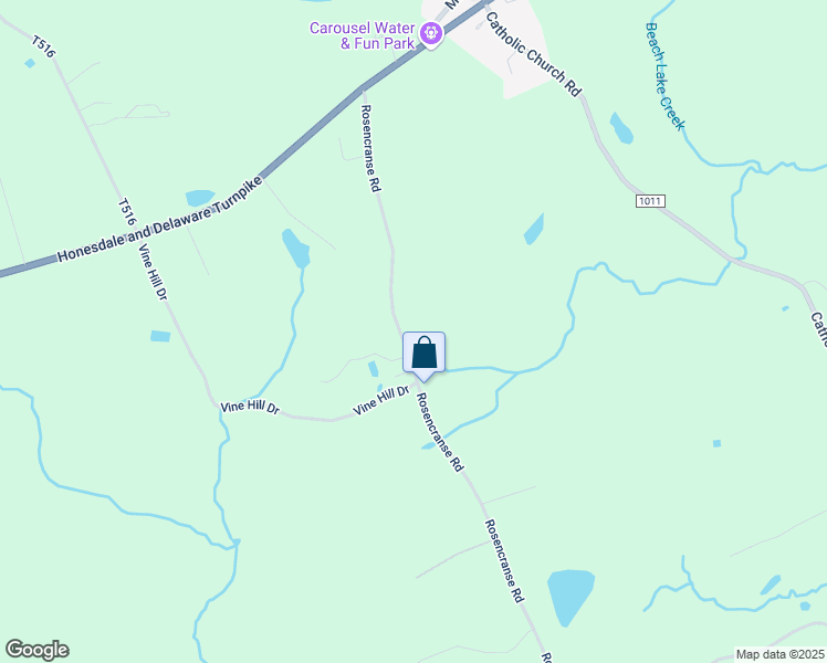 map of restaurants, bars, coffee shops, grocery stores, and more near 182 Rosencranse Road in Honesdale