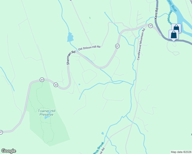 map of restaurants, bars, coffee shops, grocery stores, and more near 32 Jotham Road in New Milford