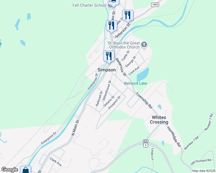 map of restaurants, bars, coffee shops, grocery stores, and more near 17 Rittenhouse Street in Simpson