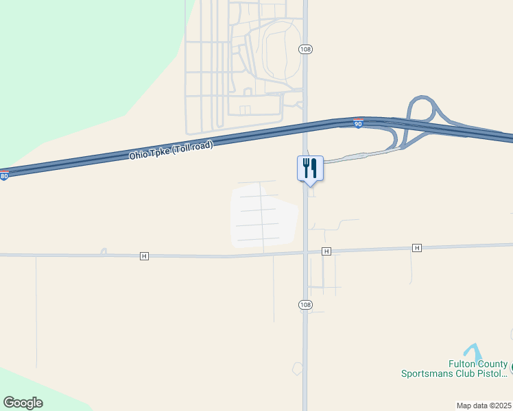 map of restaurants, bars, coffee shops, grocery stores, and more near 14900 County Road H in Wauseon