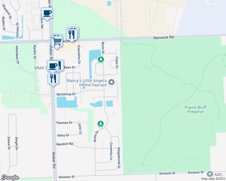 map of restaurants, bars, coffee shops, grocery stores, and more near 20444 Catalpa Court in Crest Hill