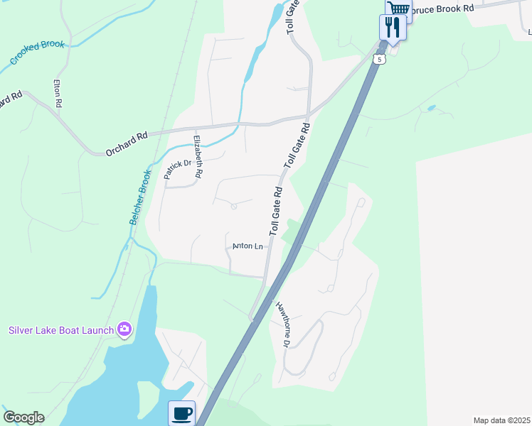 map of restaurants, bars, coffee shops, grocery stores, and more near 540 Toll Gate Road in Berlin