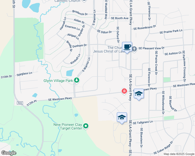 map of restaurants, bars, coffee shops, grocery stores, and more near 1995 Southeast Waddell Way in Waukee
