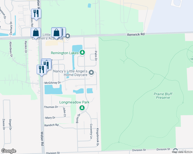 map of restaurants, bars, coffee shops, grocery stores, and more near 16101 Laurel Oak Drive in Crest Hill