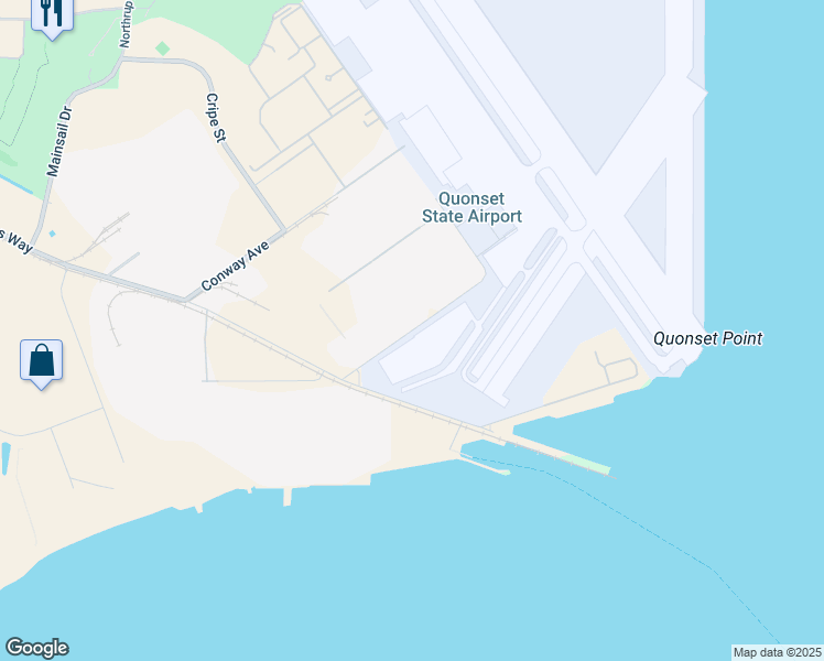 map of restaurants, bars, coffee shops, grocery stores, and more near Eccleston Avenue in North Kingstown
