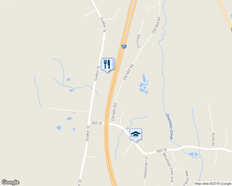 map of restaurants, bars, coffee shops, grocery stores, and more near 31 Old Mill Road in Wallkill