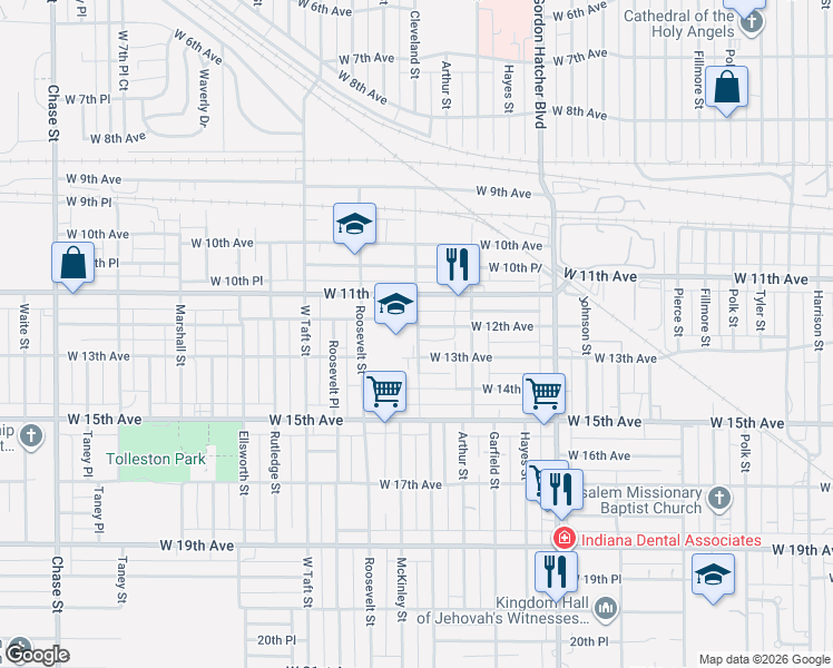 map of restaurants, bars, coffee shops, grocery stores, and more near in Lake County