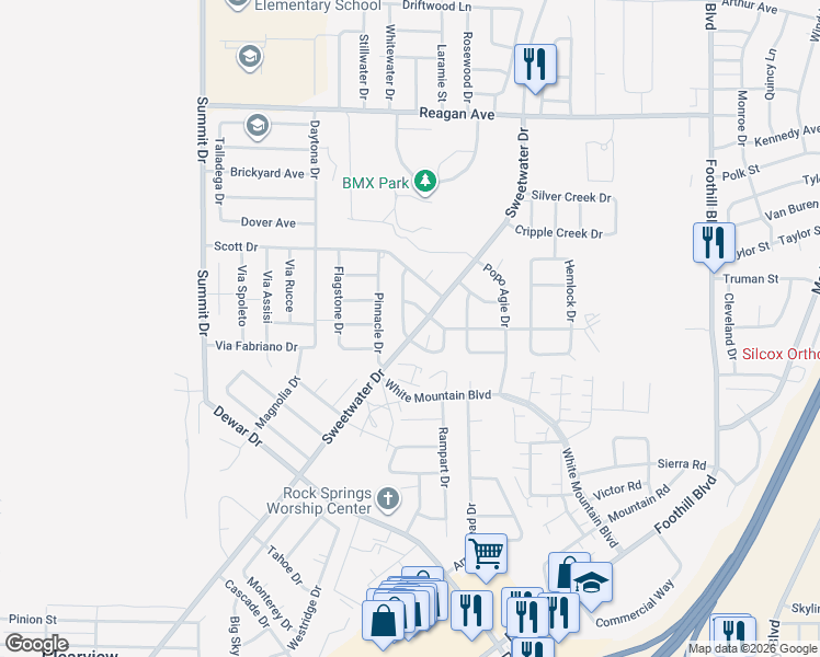 map of restaurants, bars, coffee shops, grocery stores, and more near 3333 Fitzpatrick Dr in Rock Springs